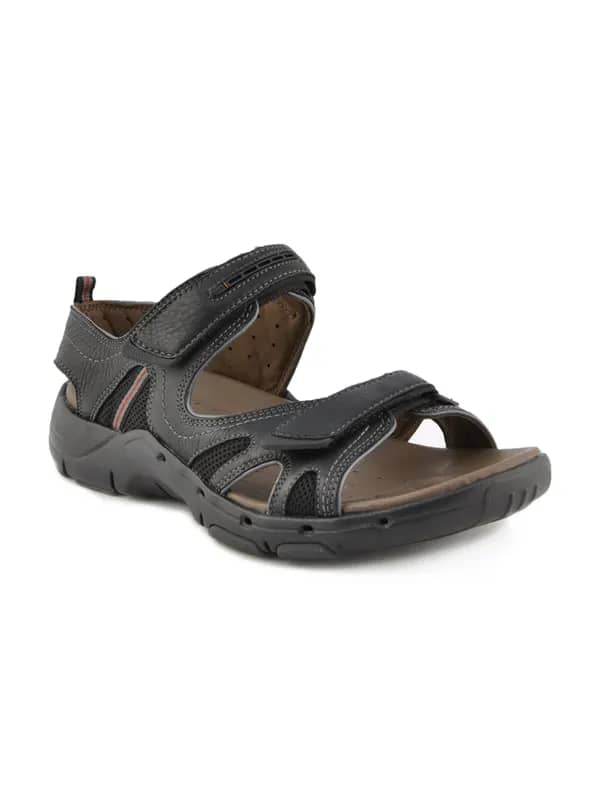 Clarks Men Unstructured Leather Black Sandals