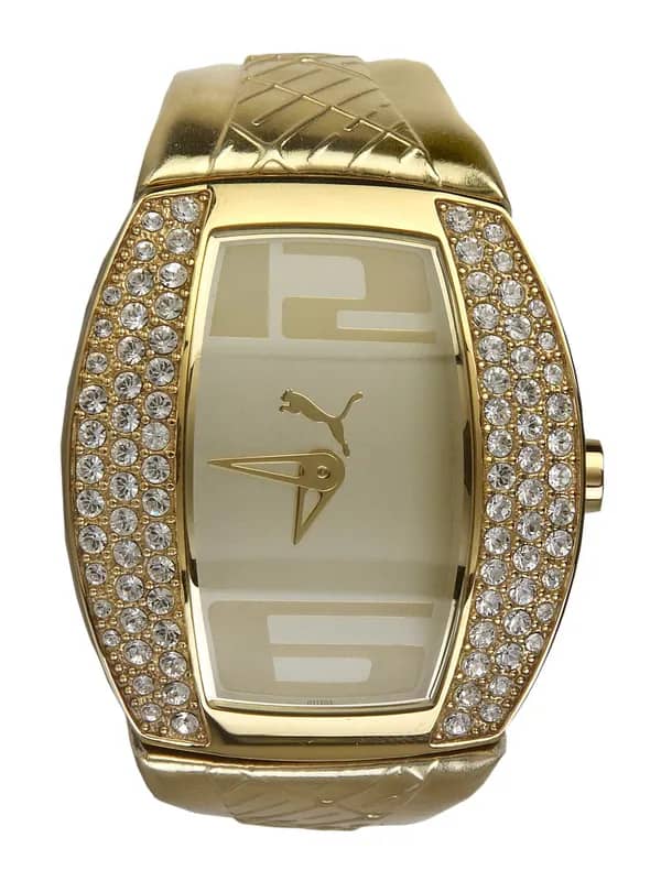 Puma Women Vitality Gold Stones 169 White Watches