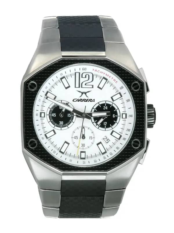 Carrera Men Careera dial steel strap patch White Watches