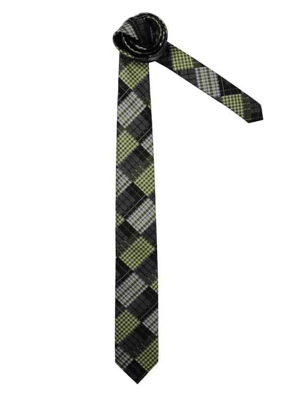 Indigo Nation Men Green Check Black Ties