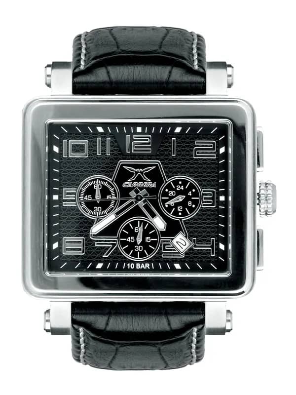 Carrera Men Sqaure dial strap Black Watches
