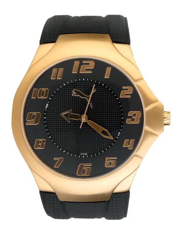Puma Men Slim Pedal Rose Gold Black Watches