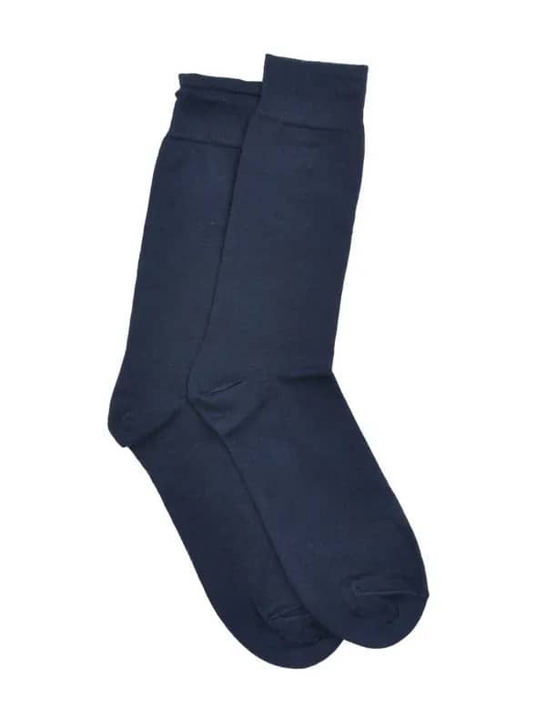 Reid & Taylor Men Solid Navy Blue Socks