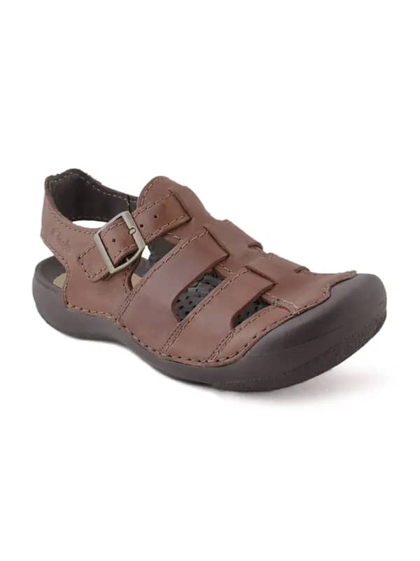 Clarks Men Leather Brown Sandals