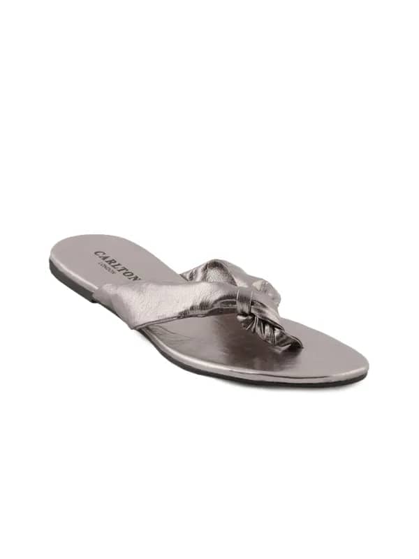 Carlton London Women Casual Silver Flats
