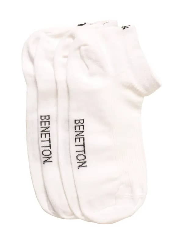 United Colors of Benetton Men Pack of 2 White Socks