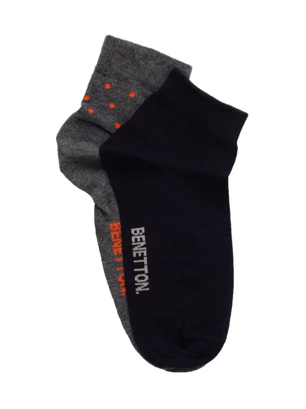 United Colors of Benetton Men Pack of 2 Black Socks