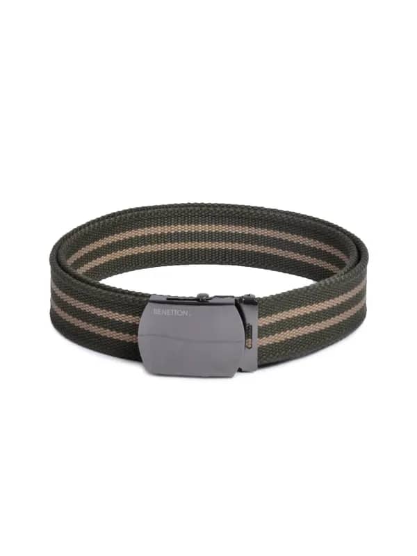 United Colors of Benetton Men Stripes Green Belts