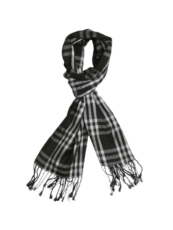 Turtle Check Men Black Scarf