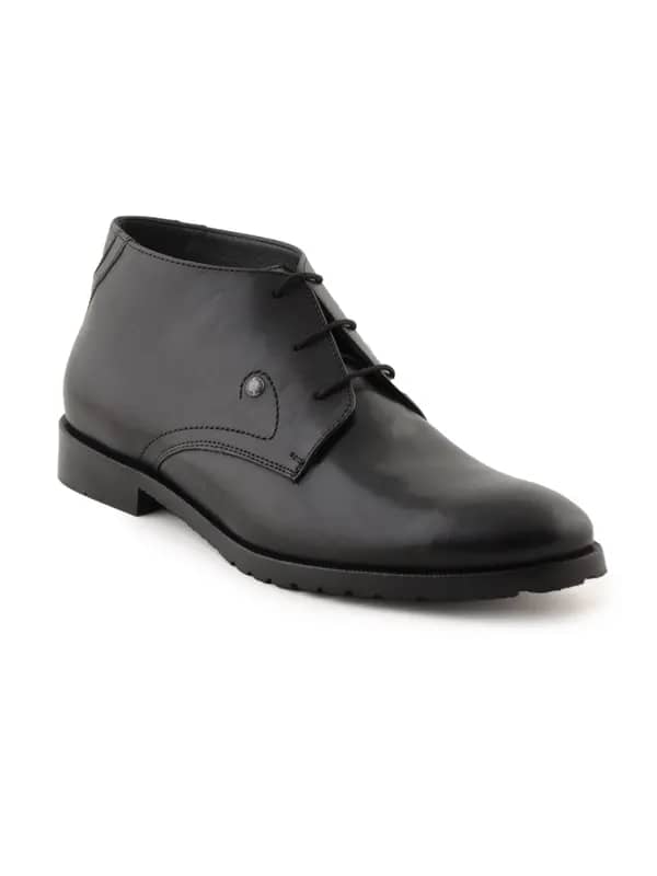 Enroute Men Leather Black Formal Shoes