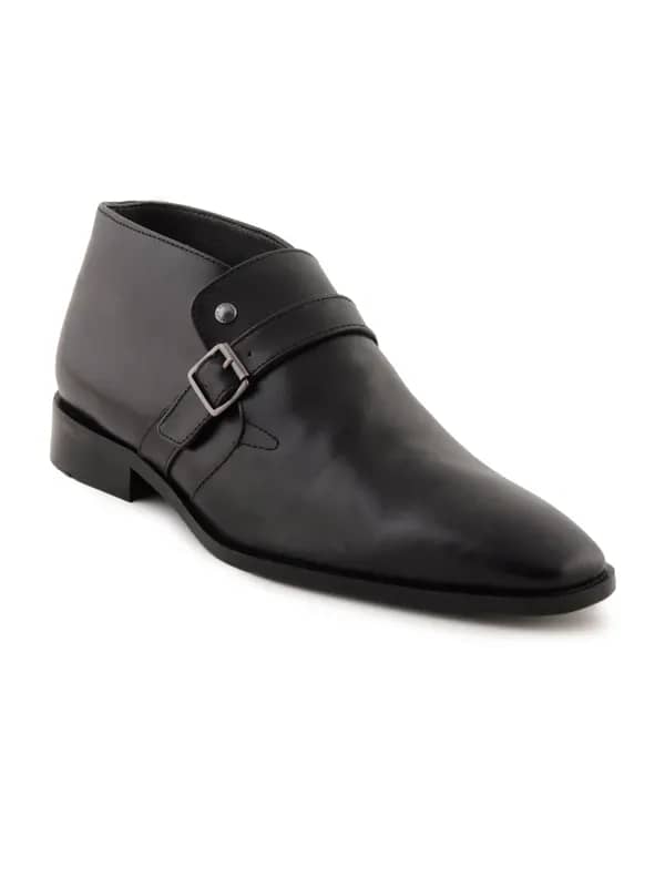 Enroute Men Leather Black Formal Shoes
