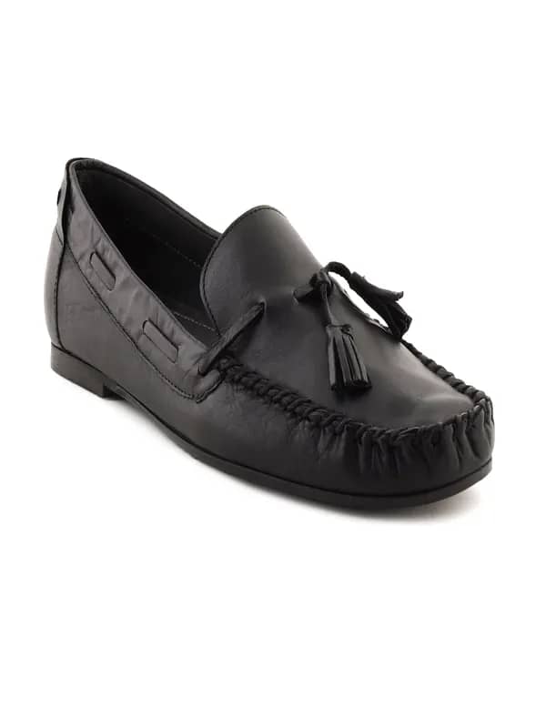 Enroute Men Leather Black Casual Shoes