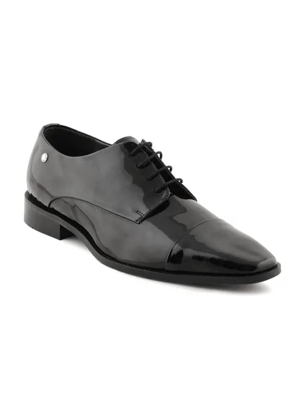 Enroute Men Leather Black Formal Shoes