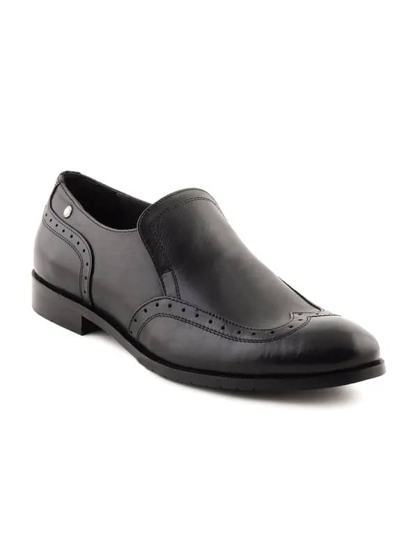 Enroute Men Leather Black Formal Shoes