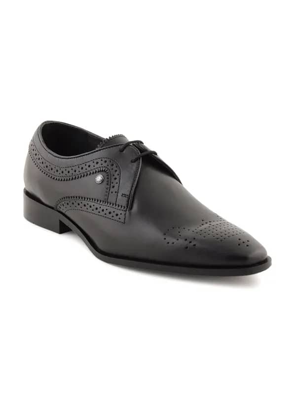 Enroute Men Leather Black Formal Shoes
