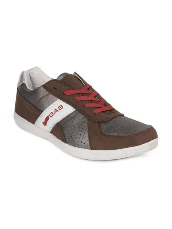 GAS Men Grey & Brown Caddy Sneakers