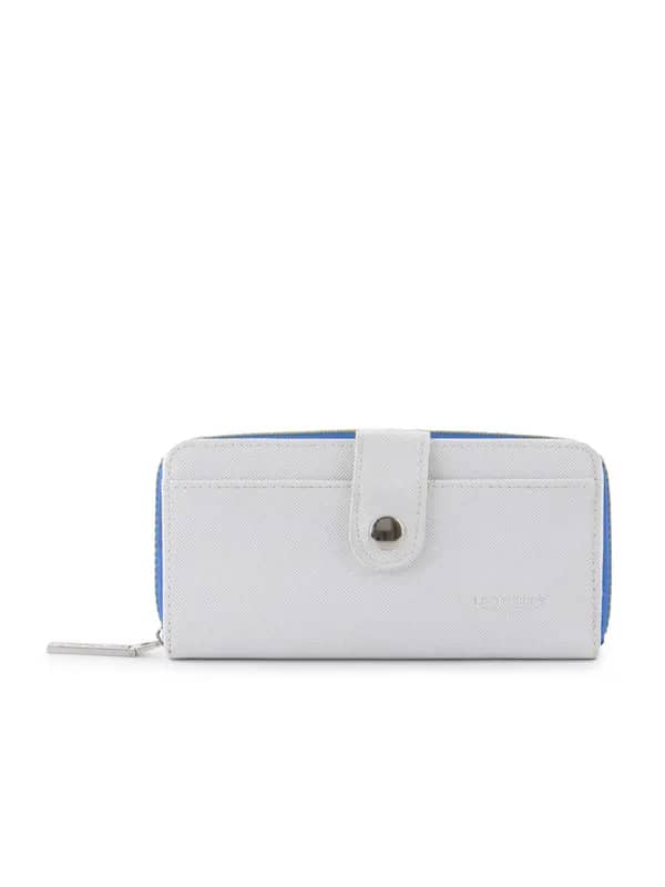 Lino Perros Women Blue Zip White Wallet