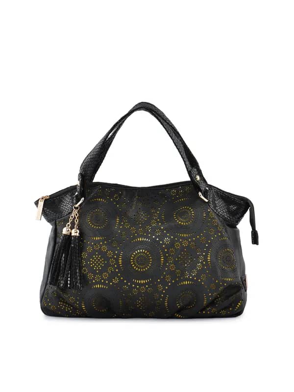 Lino Perros Women Flower Black Handbag