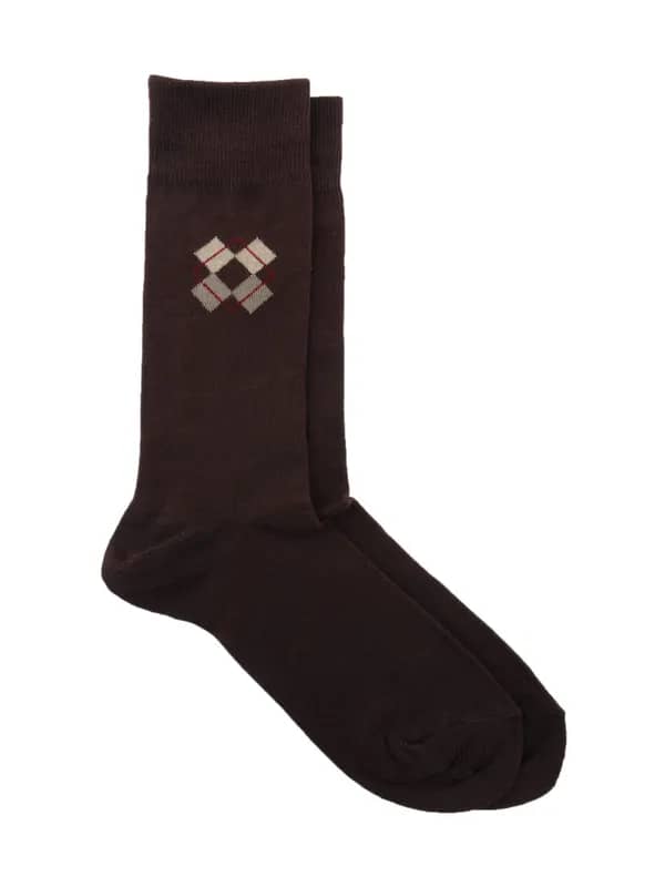 Reid & Taylor Men Solid Brown Socks
