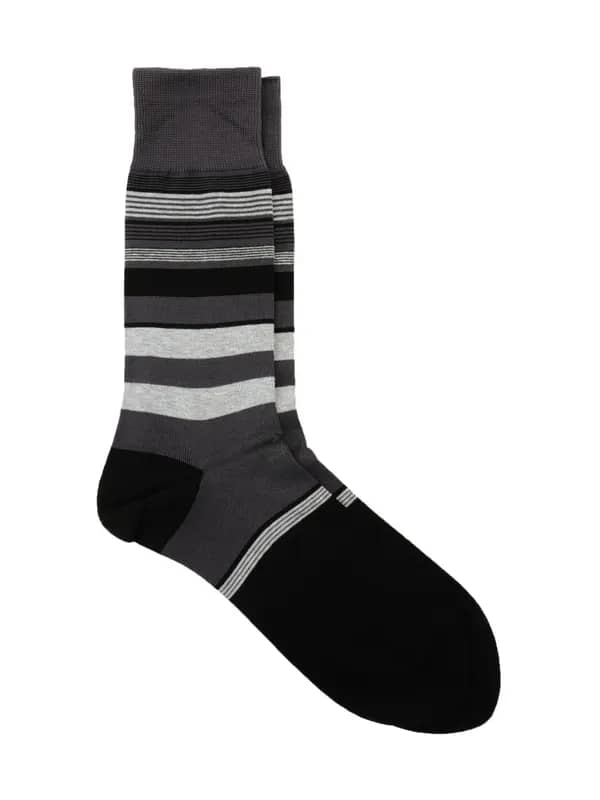 Reid & Taylor Men Stripes Black Socks
