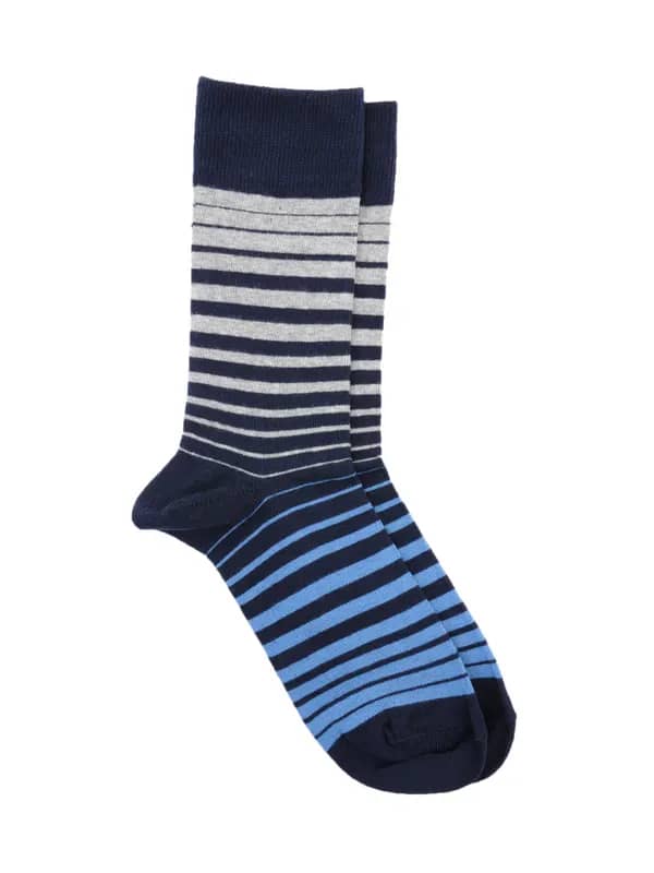 Reid & Taylor Men Stripes Blue Socks