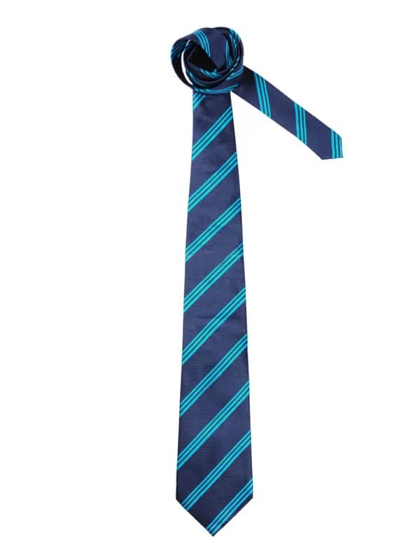 Reid & Taylor Men Stripes Navy Blue Tie