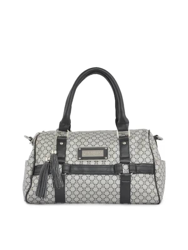 Lino Perros Women Printed Grey Black Handbag
