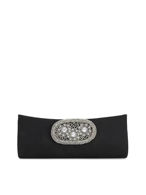 Spice Art Women Zircons Black Clutch