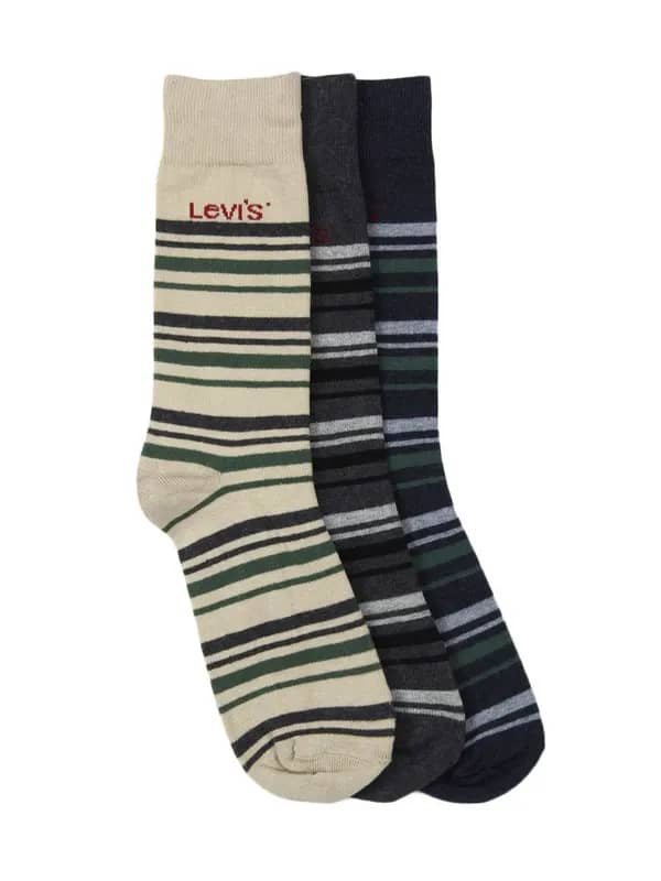 Levis Men Scottish Stripes Flat Knit Pack of 3 Socks