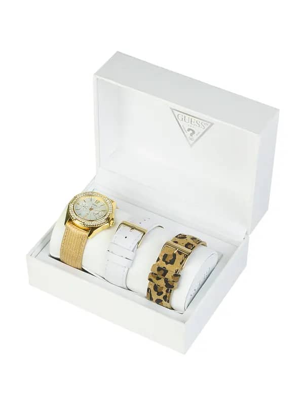 Guess Women Candy Pop Gold Watch With Interchangeable Straps