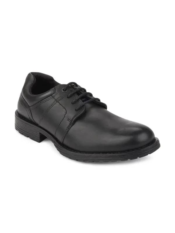 Red Tape Men Black Leather Casual Shoes