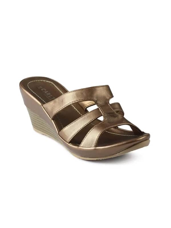 Carlton London Women Casual Bronze Wedges