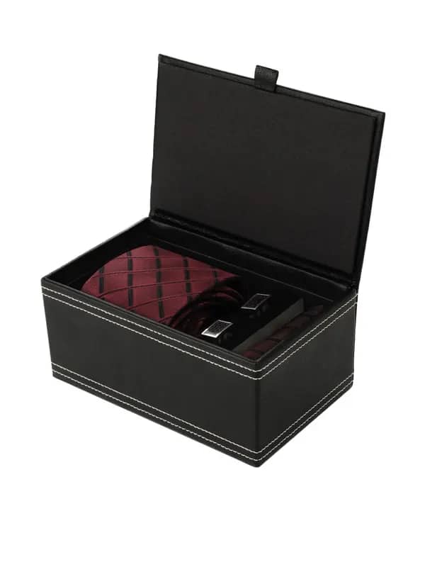 Turtle Men Formal Maroon Accessory Gift Set