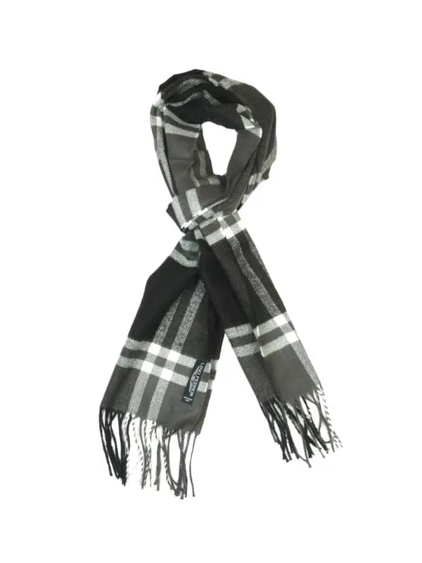 Lino Perros Men Black Check Scarf