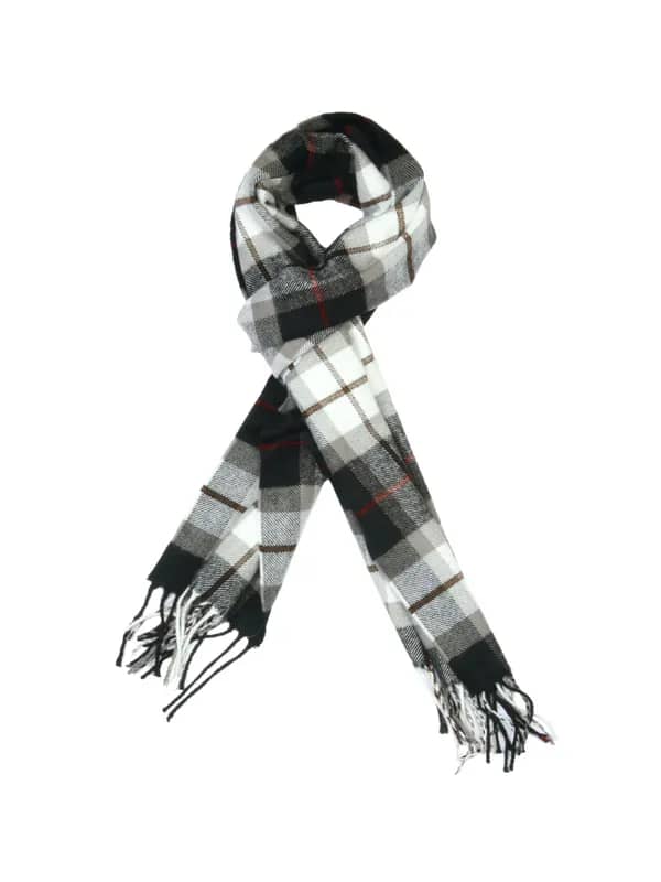 Lino Perros Men Black Check Scarf