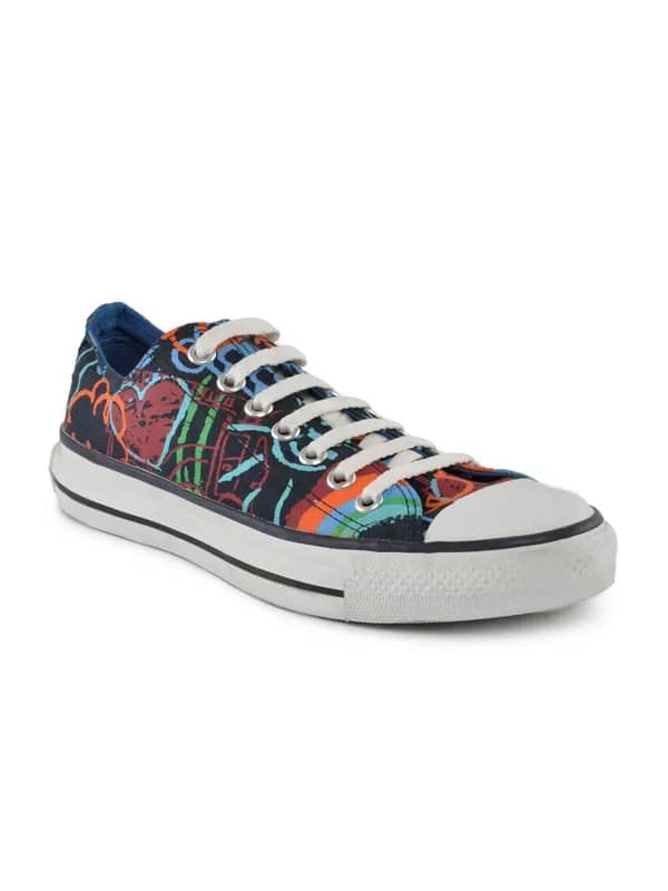 Converse Unisex Neon Print Navy Blue Casual Shoes