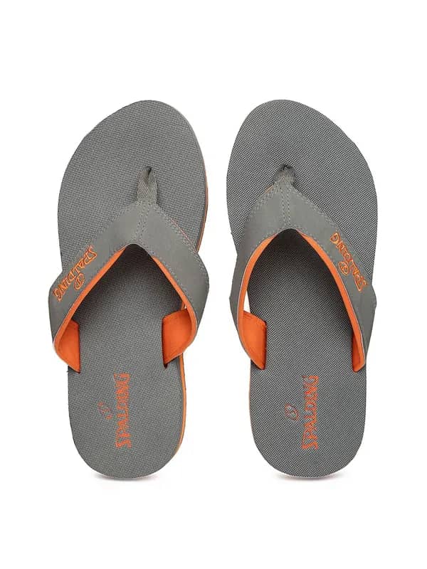 Spalding Men Grey Flip-Flops