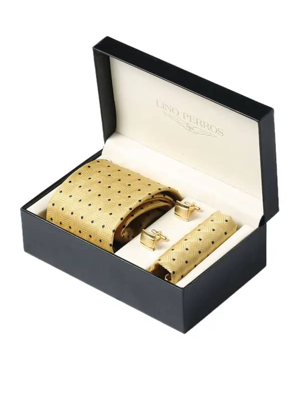 Lino Perros Men Formal Yellow Accessory Gift Set