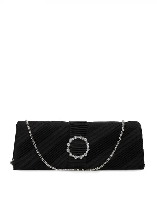Lino Perros Women Gem Ring Black Clutch