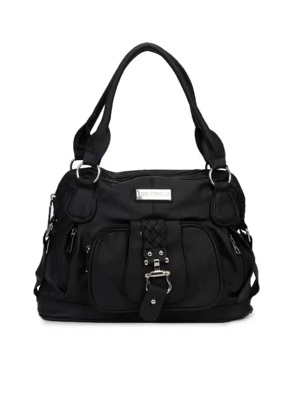 Lino Perros Women Leatherette Black Handbag