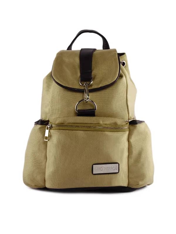 Lino Perros Women Leatherite Beige Backpack