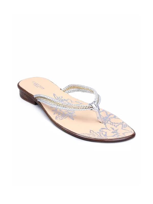 Carlton London Women Contemporary Silver Sandal