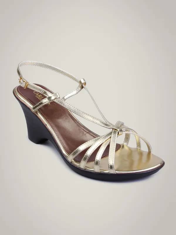 Carlton London Women Wedge Gold Sandal