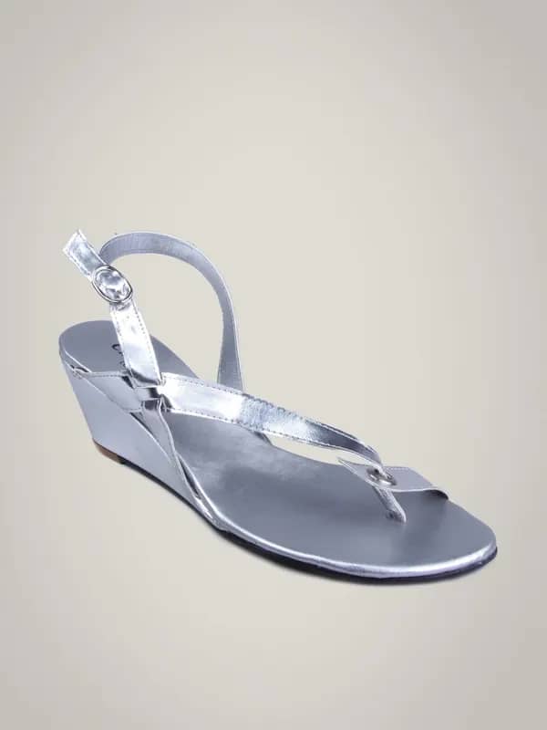 Carlton London Women Wedge Silver Sandal