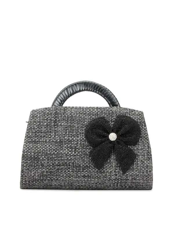Spice Art Women Beaded Bow Black Handbag