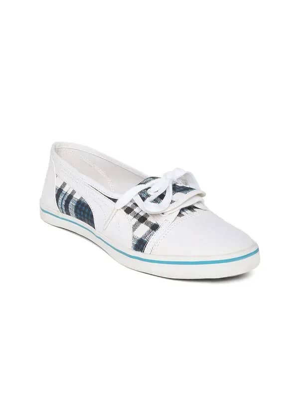 Puma Women Trinity White Checked Canvas Shoes