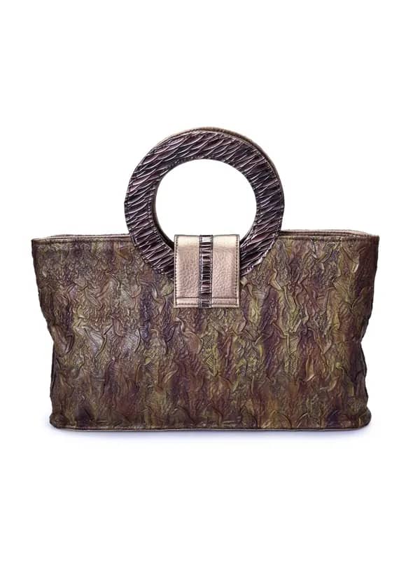 Murcia Women Khaki Leatherette Hand Bag