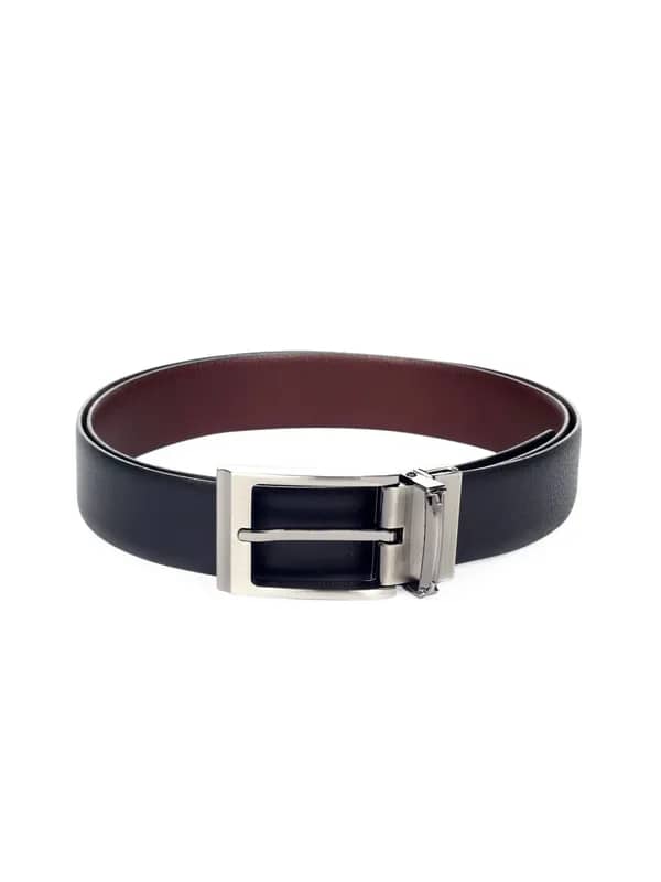 Bulchee Men Reversible Prong Black Belt