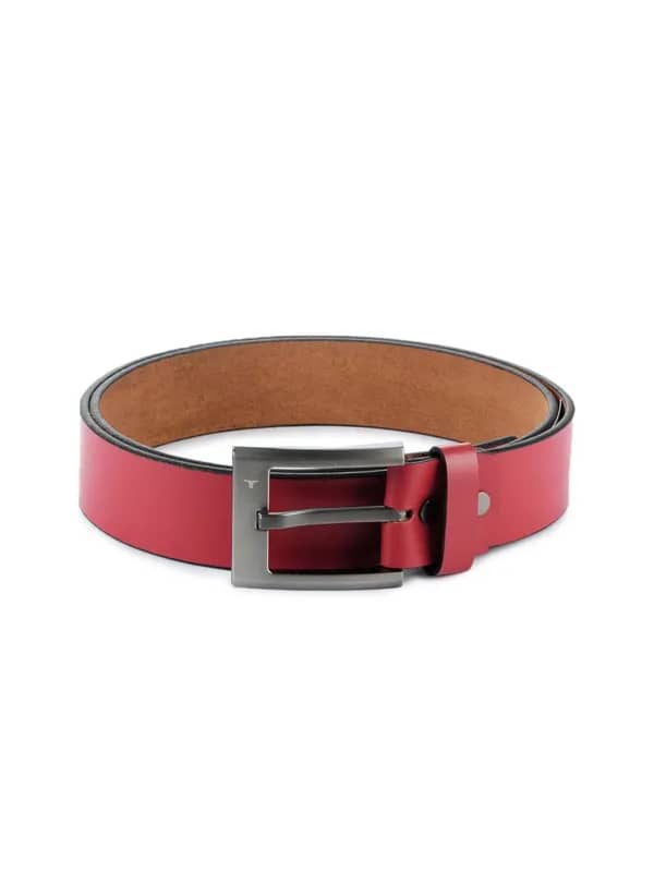Bulchee Men Red Leather Belt