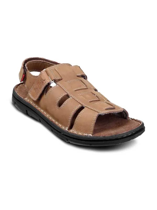 Lee Cooper Men Formal Leather Brown Sandal